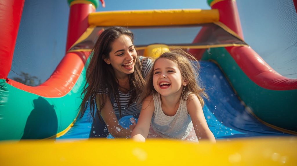 bounce house with water slide